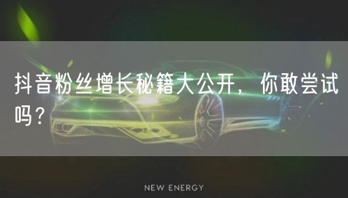 抖音粉丝增长秘籍大公开，你敢尝试吗？