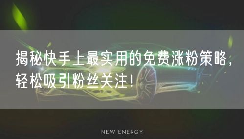 揭秘快手上最实用的免费涨粉策略，轻松吸引粉丝关注！