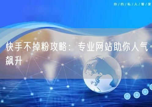快手不掉粉攻略:专业网站助你人气飙升