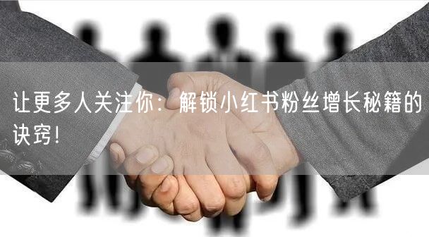 让更多人关注你:解锁小红书粉丝增长秘籍的诀窍!