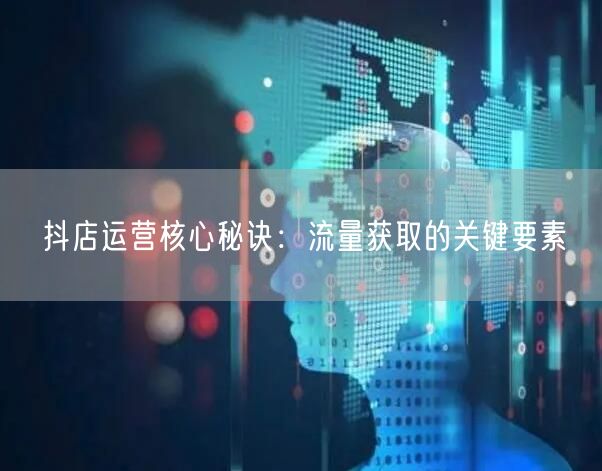 抖店运营核心秘诀:流量获取的关键要素